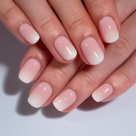 CurvLife Faux Ongles Ombre Nude Blanc Rose ensemble complet