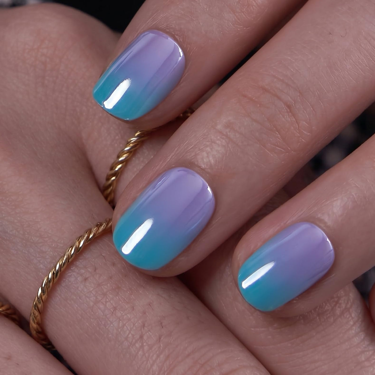 CurvLife Faux Ongles Press-On Extra Courts Lagoon Mist - Kit de 32 pièces