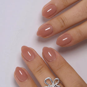 CurvLife Faux Ongles Press-On Extra Courts modèle Nude Pêche Rose
