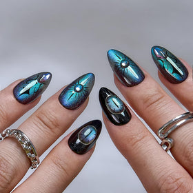 CurvLife Faux Ongles Press On Gel Souple 30pcs Kit avec Colle et Onglets adhésifs