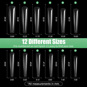 Cycullinyt tips ongles longs coffin, flexibilité et confort
