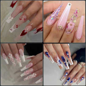 Cycullinyt tips ongles longs coffin, taille et marquage