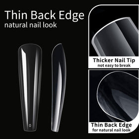 Cycullinyt tips ongles longs coffin, taille No.0 et No.11 incluses