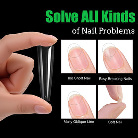Cycullinyt tips ongles longs coffin, utilisation avec lampe UV