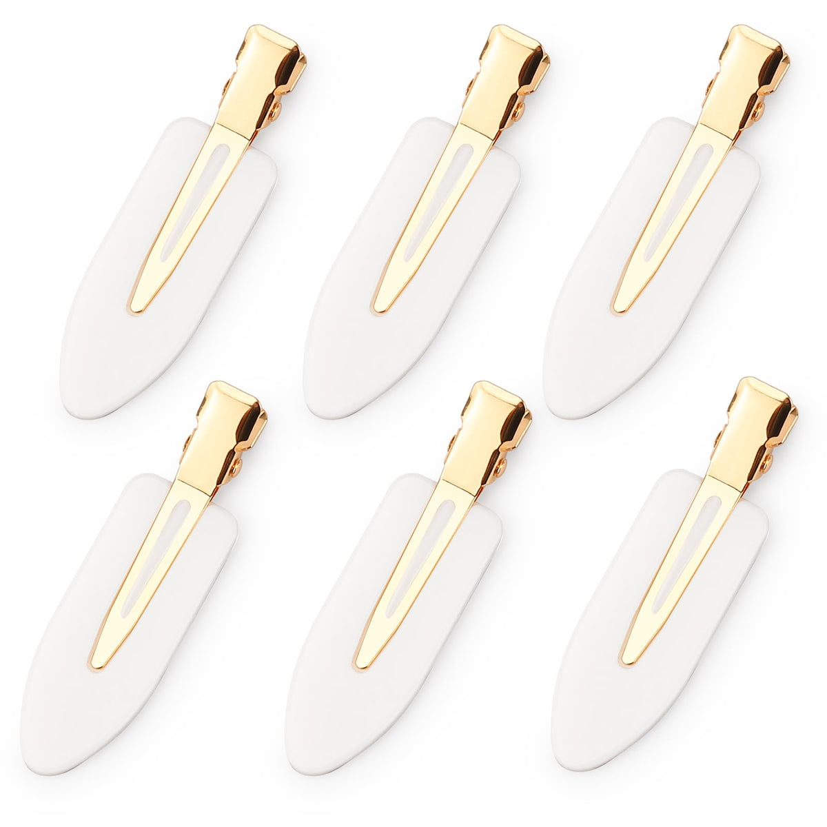 D Clips sans pli pour cheveux, modèle blanc, vue de face