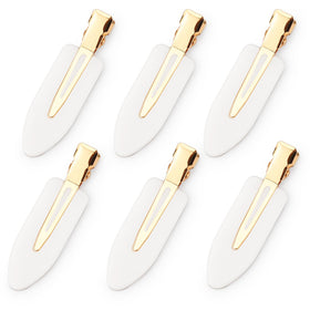 D Clips sans pli pour cheveux, modèle blanc, vue de face