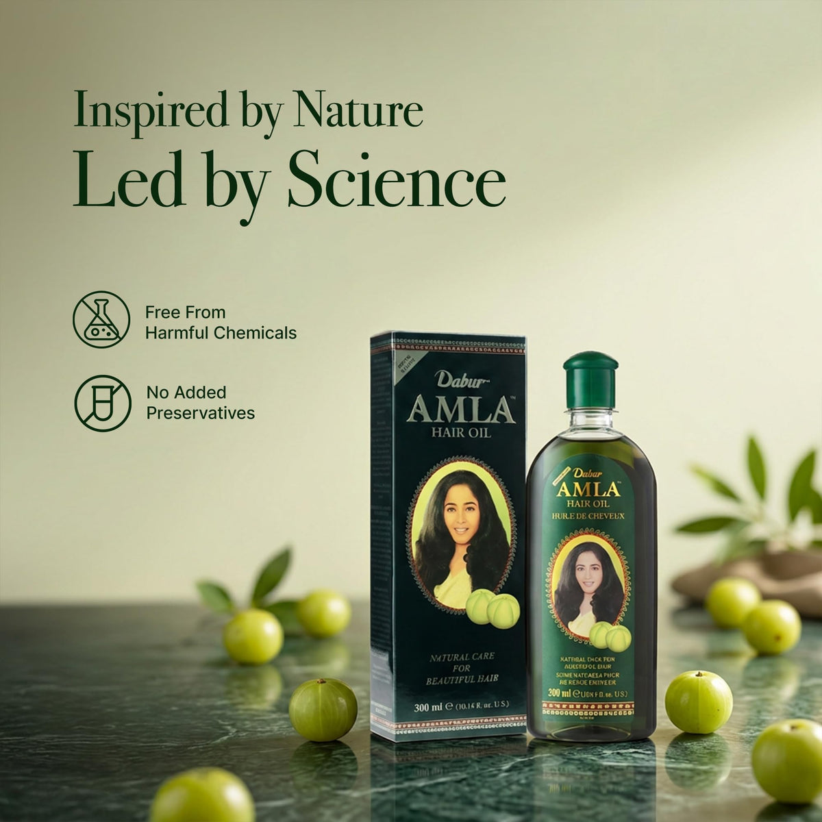 Dabur Amla Huile de Cheveux 300 ml avec des ingrédients naturels