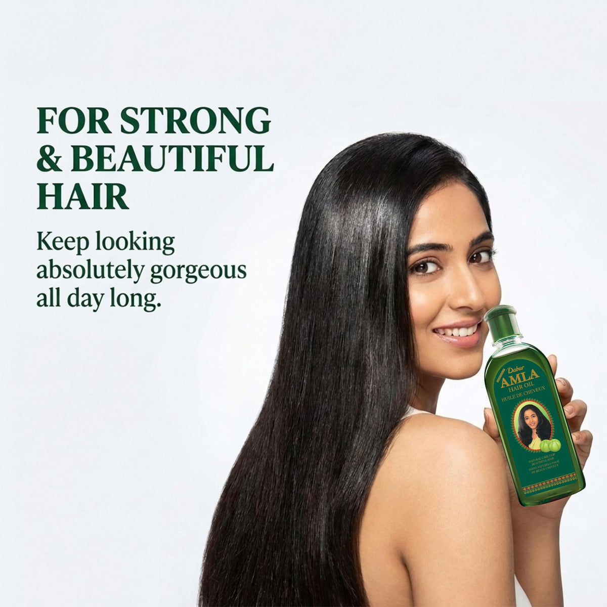 Dabur Amla Huile de Cheveux 300 ml en situation d'utilisation