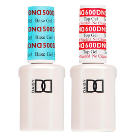 DAISY DND Gel de Base 500 et Top Coat No Cleanse 600 en packaging