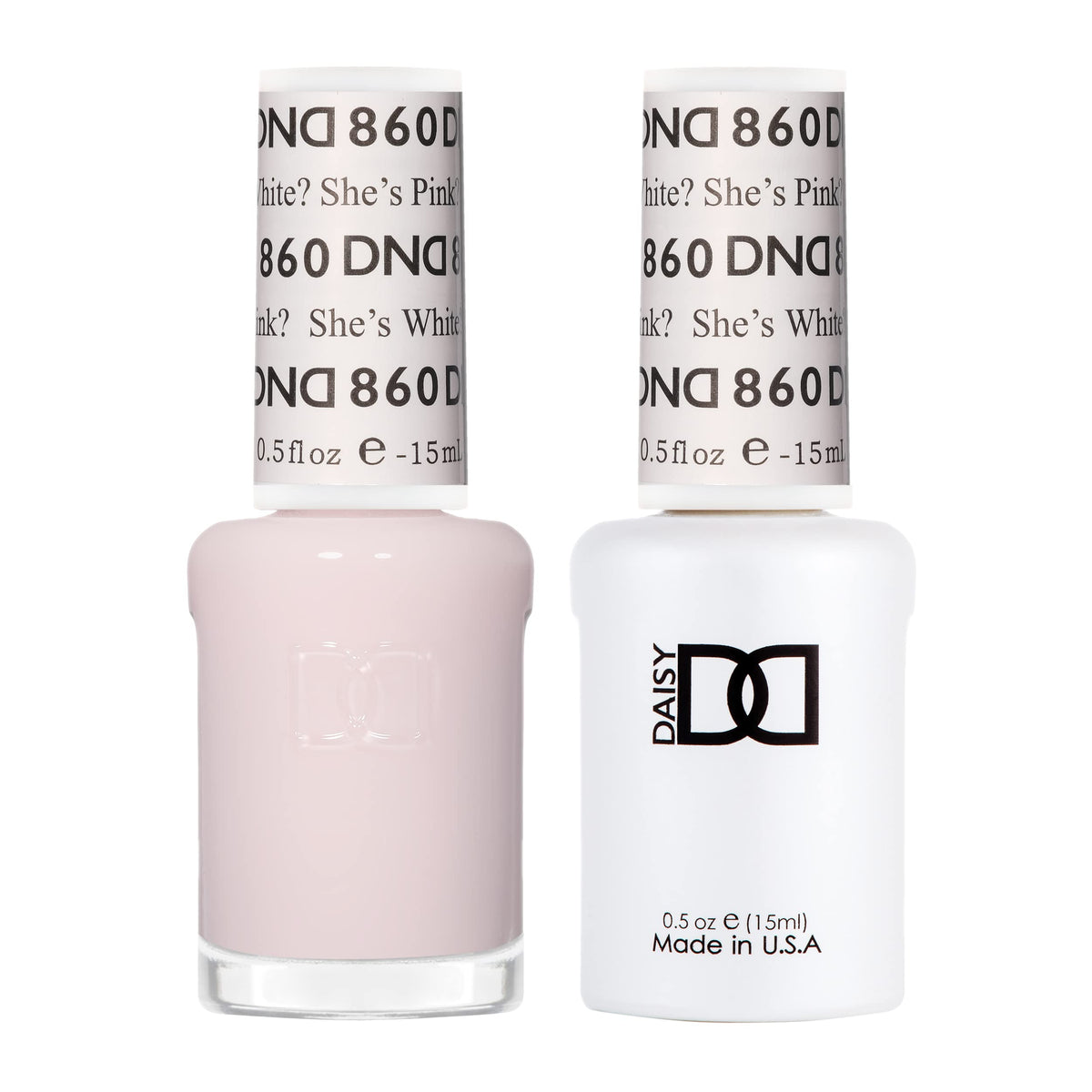 DAISY DND Gel Polish Set 860 She’s White? She’s Pink? avant et arrière
