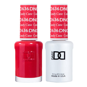 DAISY DND Gel Polish Set Candy Cane #636 avant avec vernis rouge