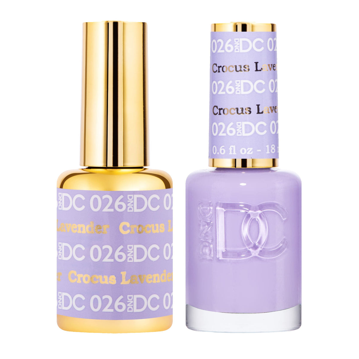 DAISY DND Set de Vernis Gel 026 Crocus Lavender avec deux bouteilles
