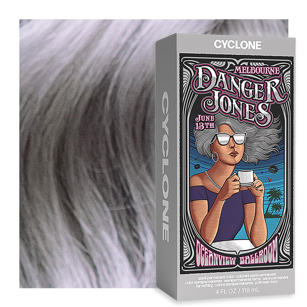 Danger Jones coloration semi-permanente Cyclone Argent 150g vue de face