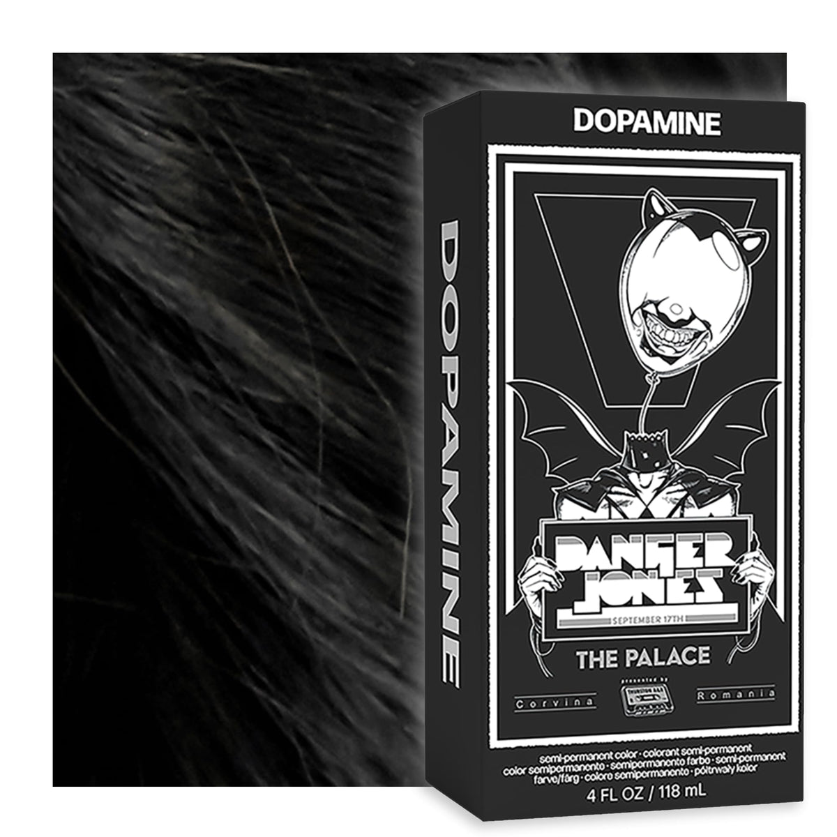 Danger Jones coloration semi-permanente Dopamine Noir 155g avant application