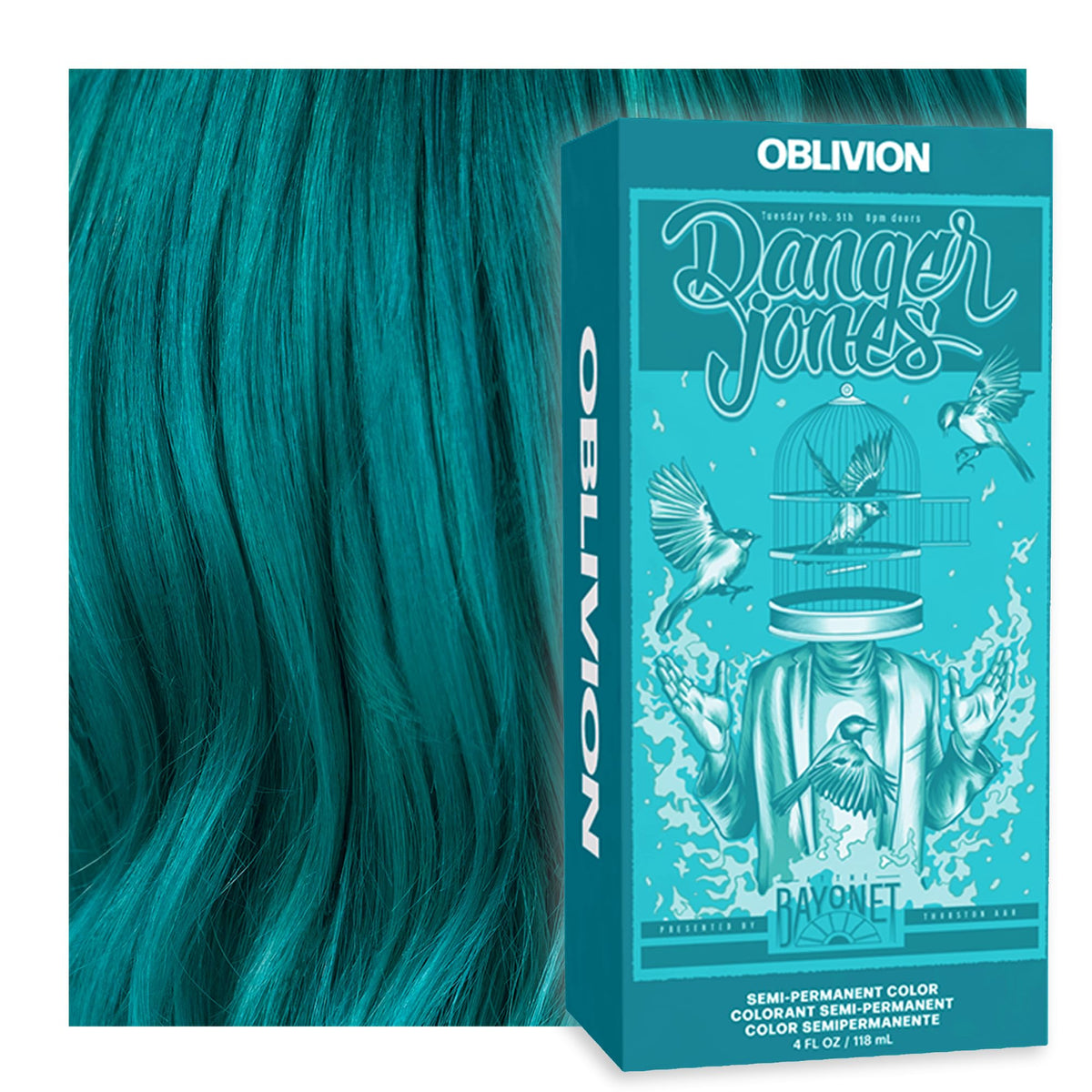 Danger Jones Coloration Semi-Permanente Oblivion - Teal 150g avant application