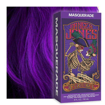 Danger Jones Couleur de Cheveux Semi-Permanente Masquerade - Violet avant l'application