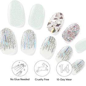 Dashing Diva Gloss Nail Strips affichés avec instructions d'application