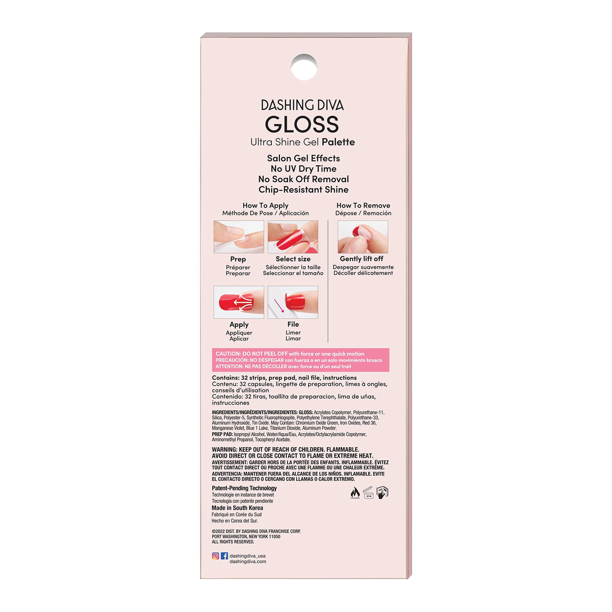 Dashing Diva Gloss Nail Strips Blue Vixon avec accessoires inclus