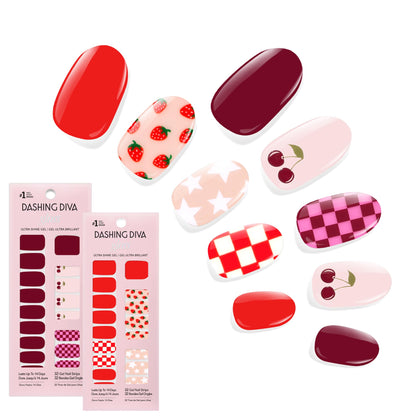 Dashing Diva Gloss Nail Strips Fruit Punch Collection Cha Cha Cherry