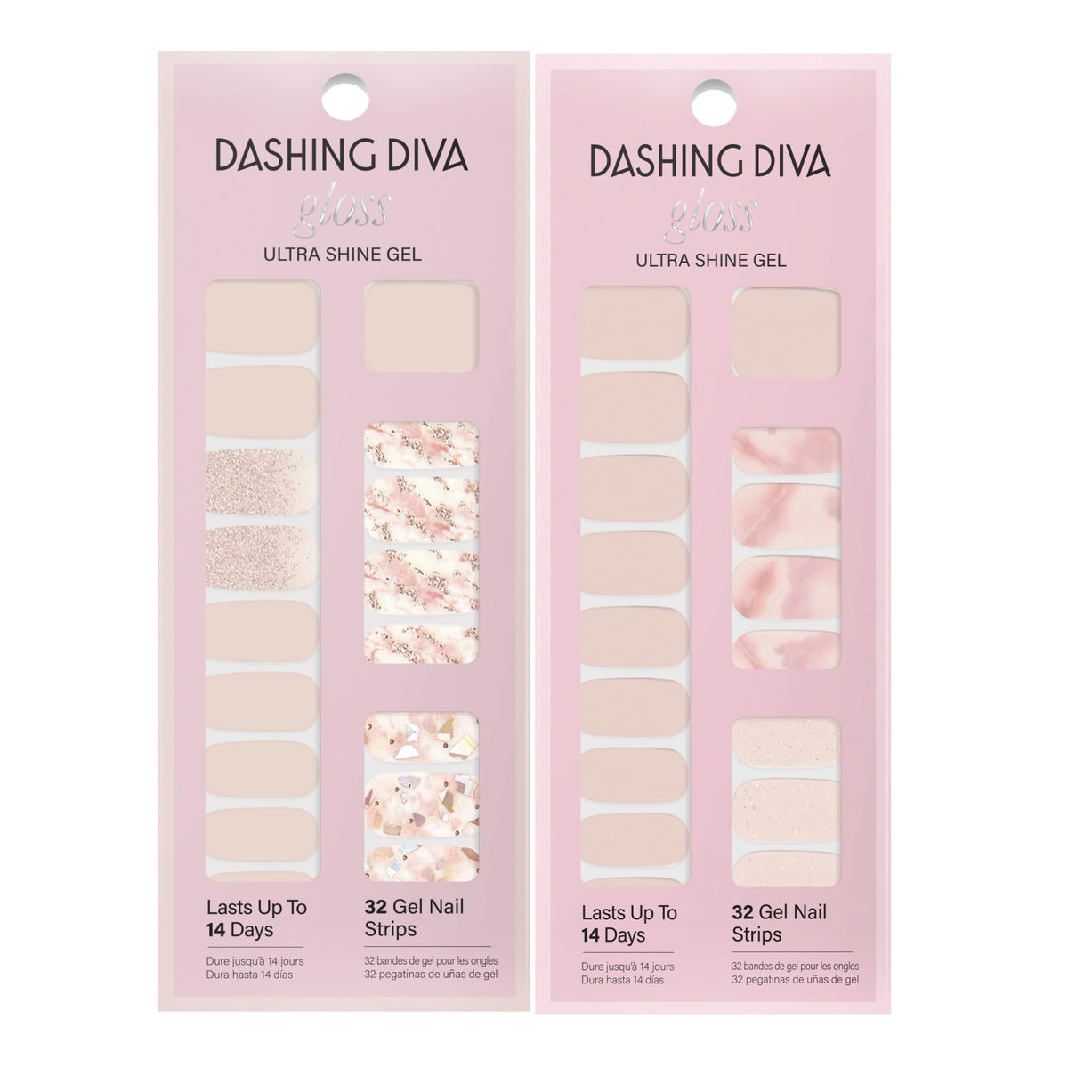 Dashing Diva nail strips on a hand showing glossy effect