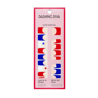 Dashing Diva Strips à Ongles Gel Longue Durée All American devant