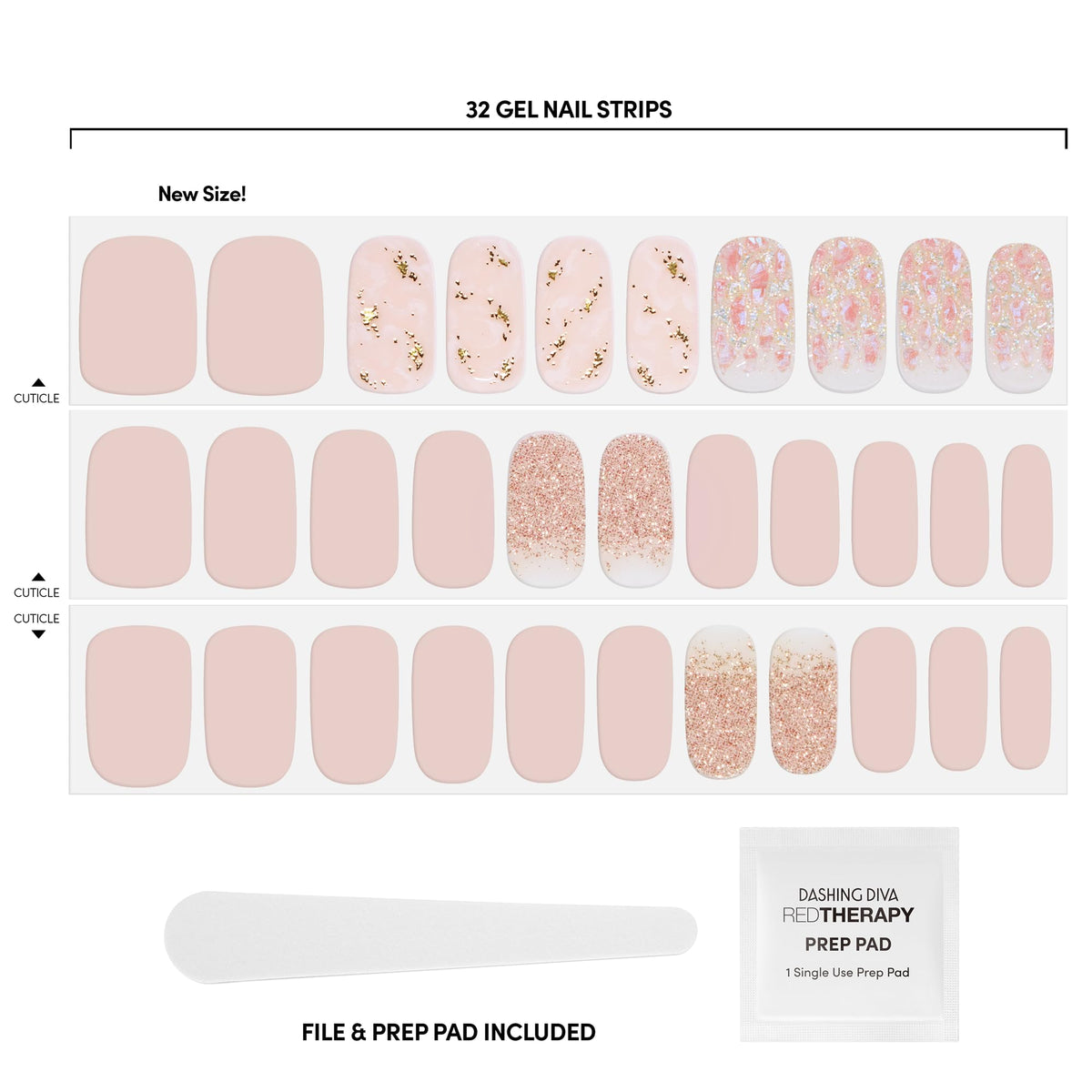 Dashing Diva Strips à Ongles Gel Transparent - Application sur ongles