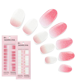 Dashing Diva Strips d'Ongles Ombre Classique Smitten at Sundown et Mini Skirt vue de face