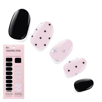 Dashing Diva Strips Ongles Gel Matchy Matchy vue avant avec design étoile