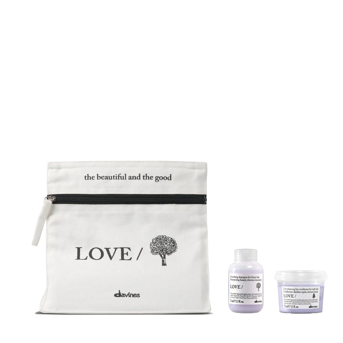 Davines LOVE SMOOTHING kit voyage avec shampoing et après-shampoing