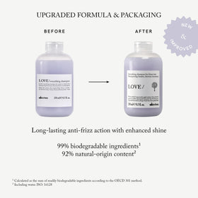Davines LOVE SMOOTHING Shampoo 250ml en lifestyle sur un lavabo