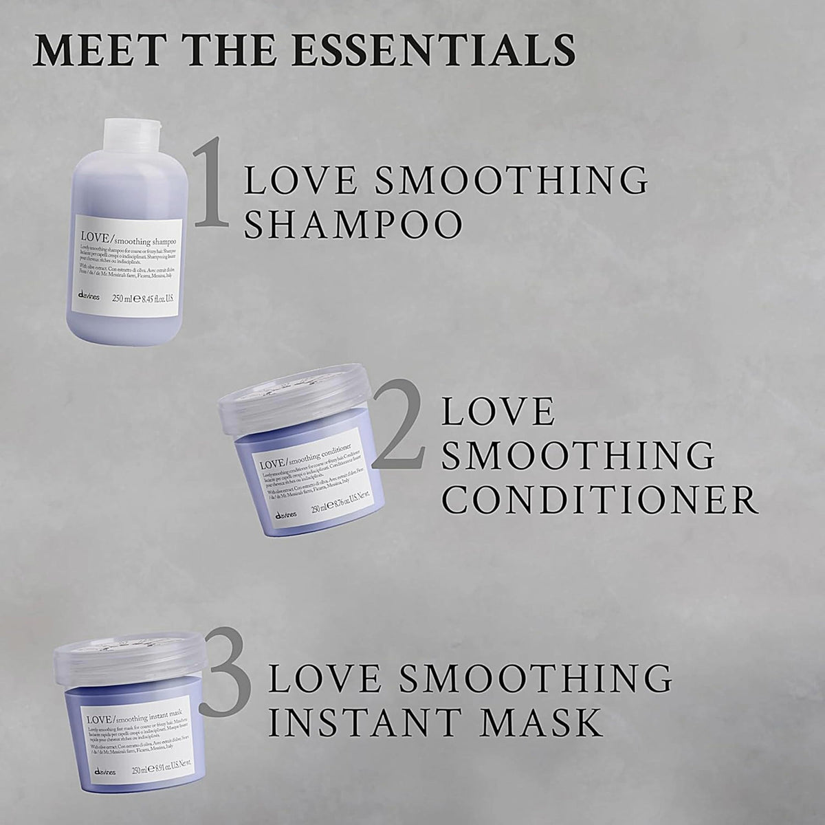 Davines LOVE SMOOTHING Shampoo 91g avec des ingrédients naturels