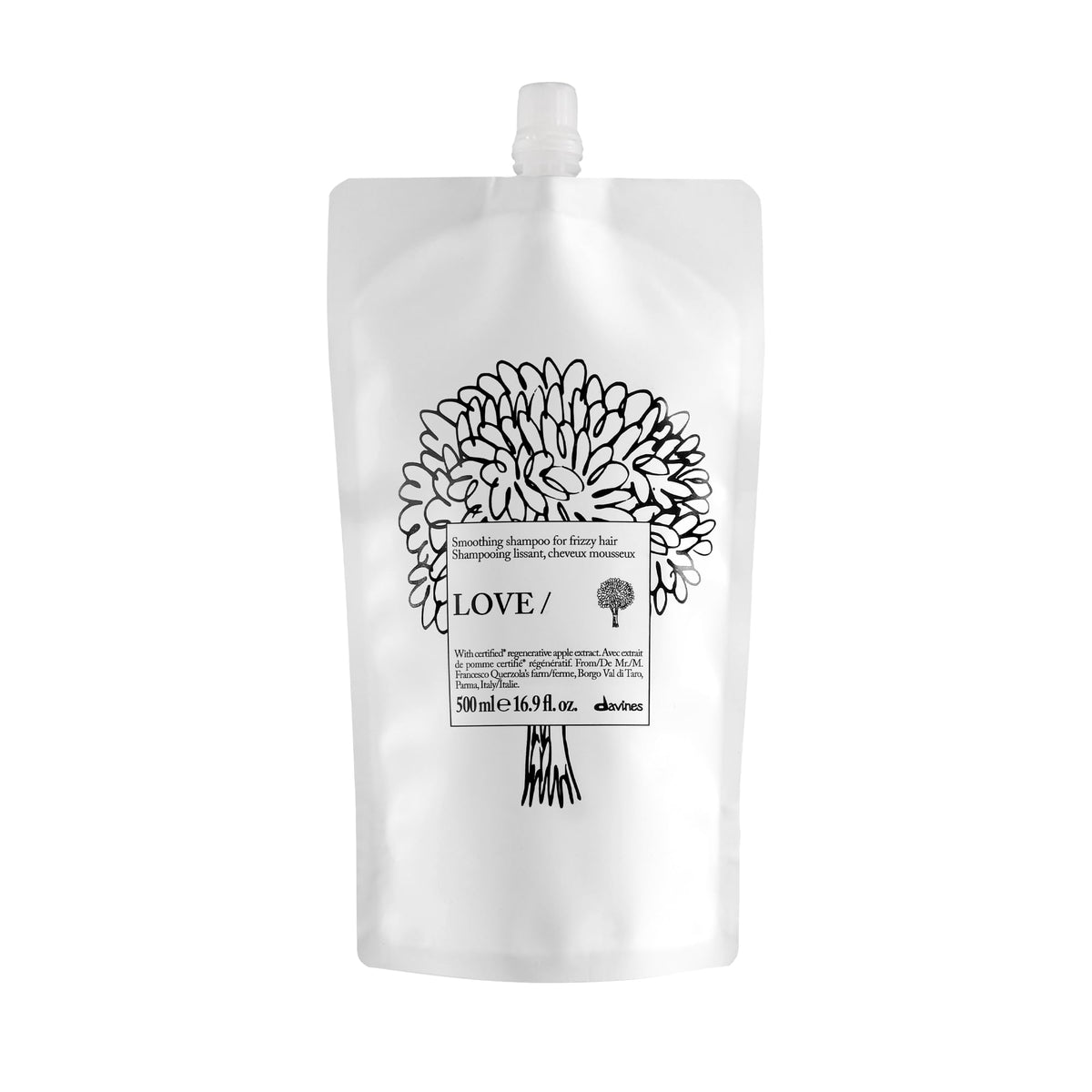 Davines shampooing recharge 500ml, vue avant du sachet
