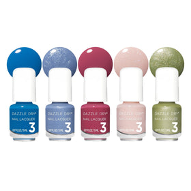 Dazzle Dry Mini Flight 5 Mini Lacquers vue de face avec couleurs variées