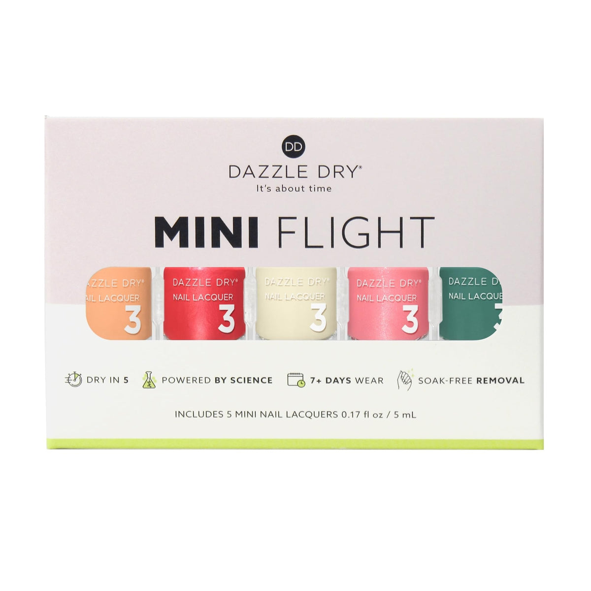 Dazzle Dry Mini Flight bouteille de vernis pastel jaune