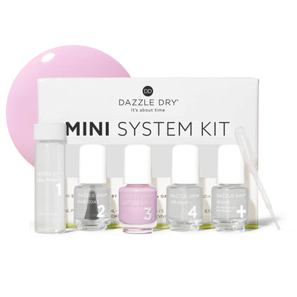Dazzle Dry Mini Kit Soft Caress devant avec toutes les pièces visibles