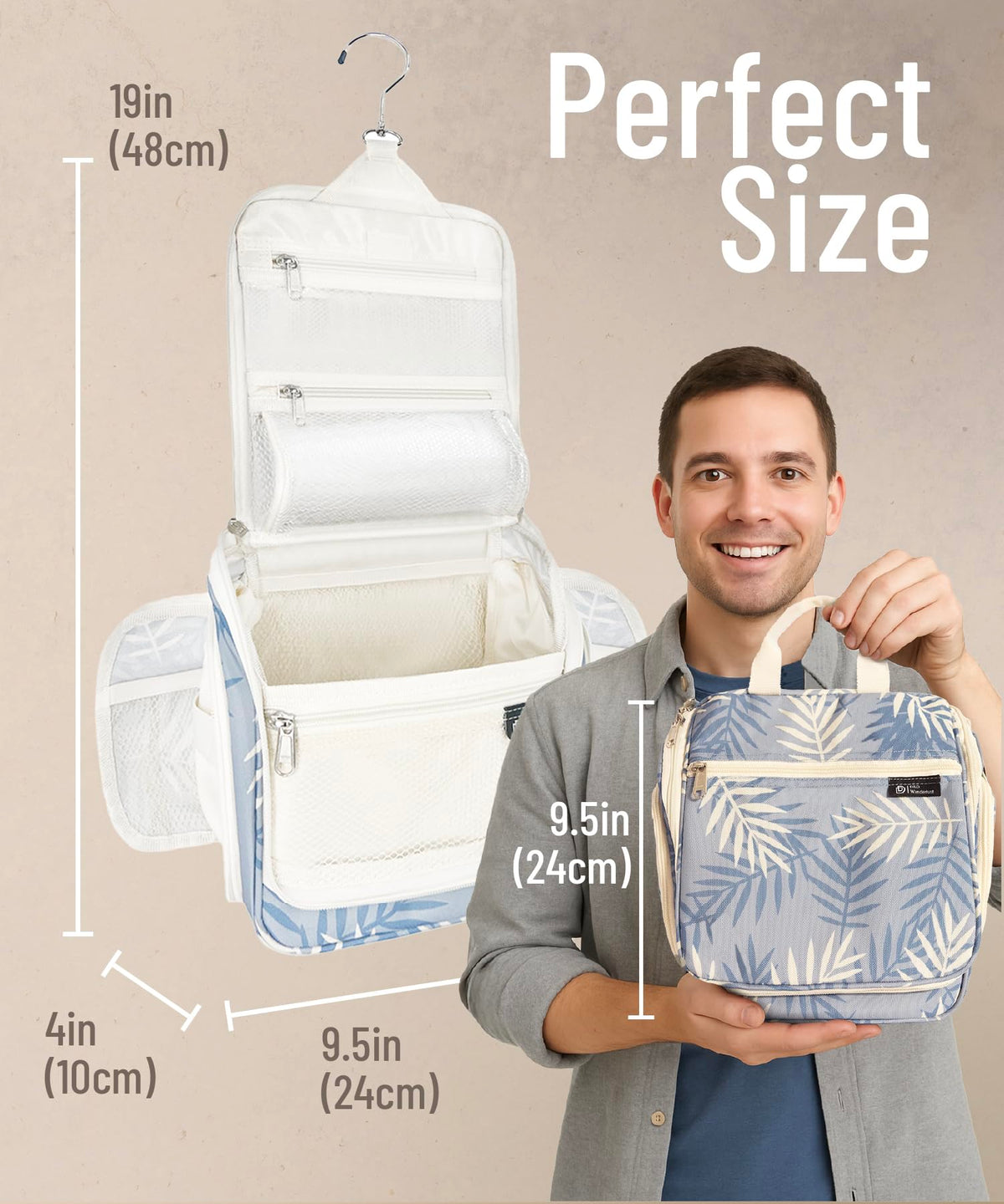 DD D&D Wanderlust trousse de toilette suspendue ouverte avec compartiments