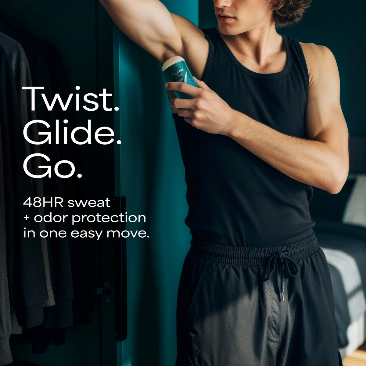 Degree Antiperspirant Cool Rush ouvert, prêt à l'utilisation