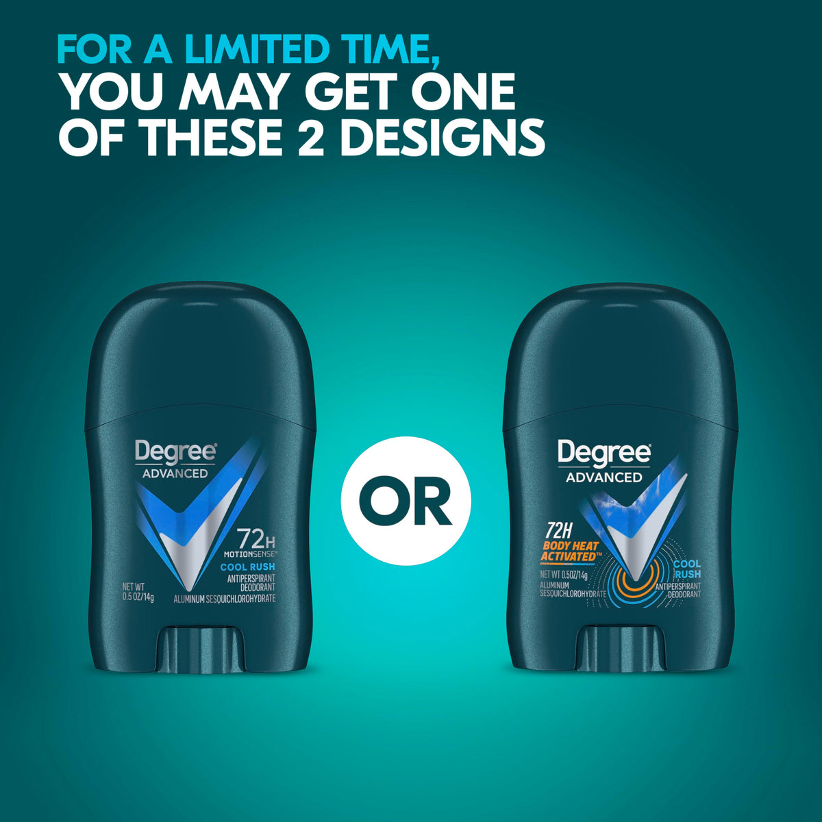 Degree Antiperspirant Déodorant Cool Rush packaging recyclable