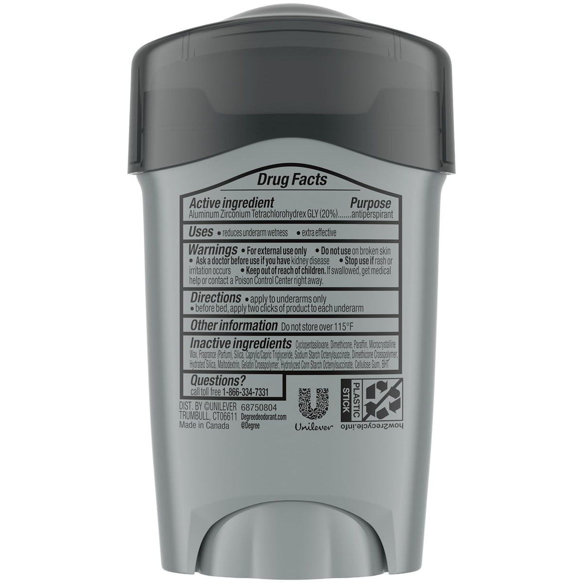 Degree Antiperspirant Déodorant Homme présentation des flacons