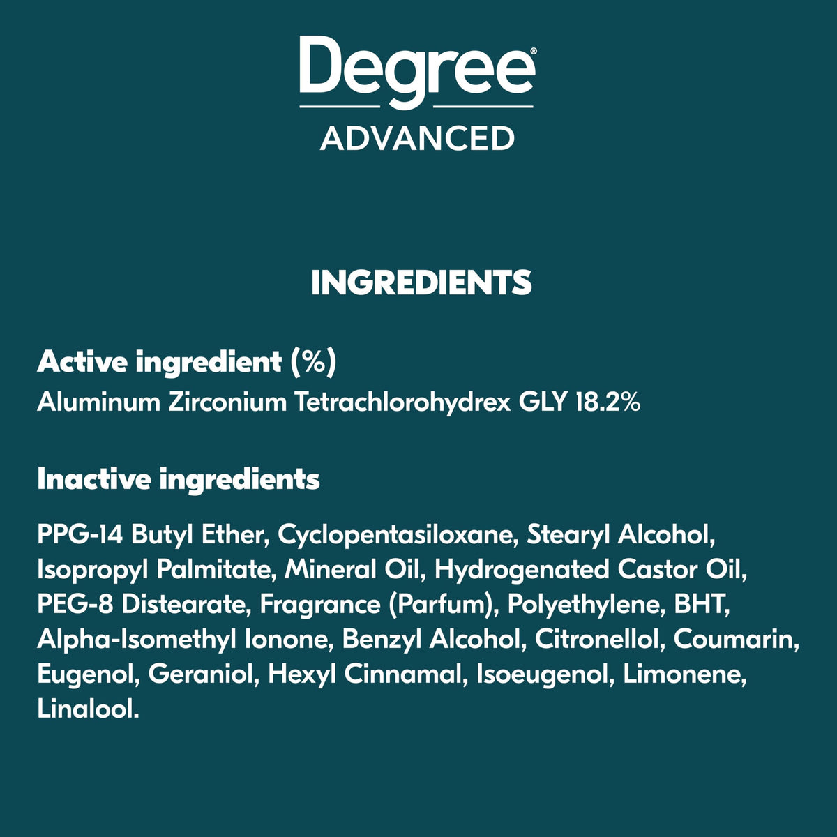 Degree Antiperspirant Stick close-up on stick
