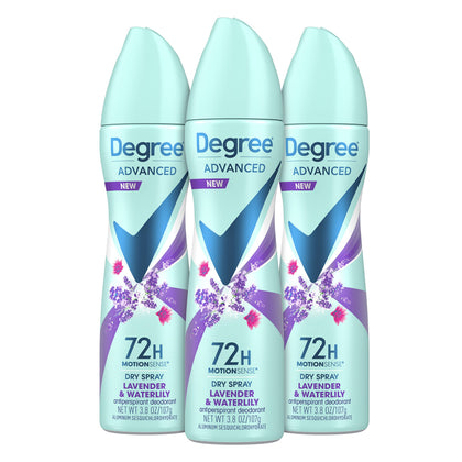Degree Déodorant Antitranspirant Spray Sec 72H Lavande et Nénuphar vue avant