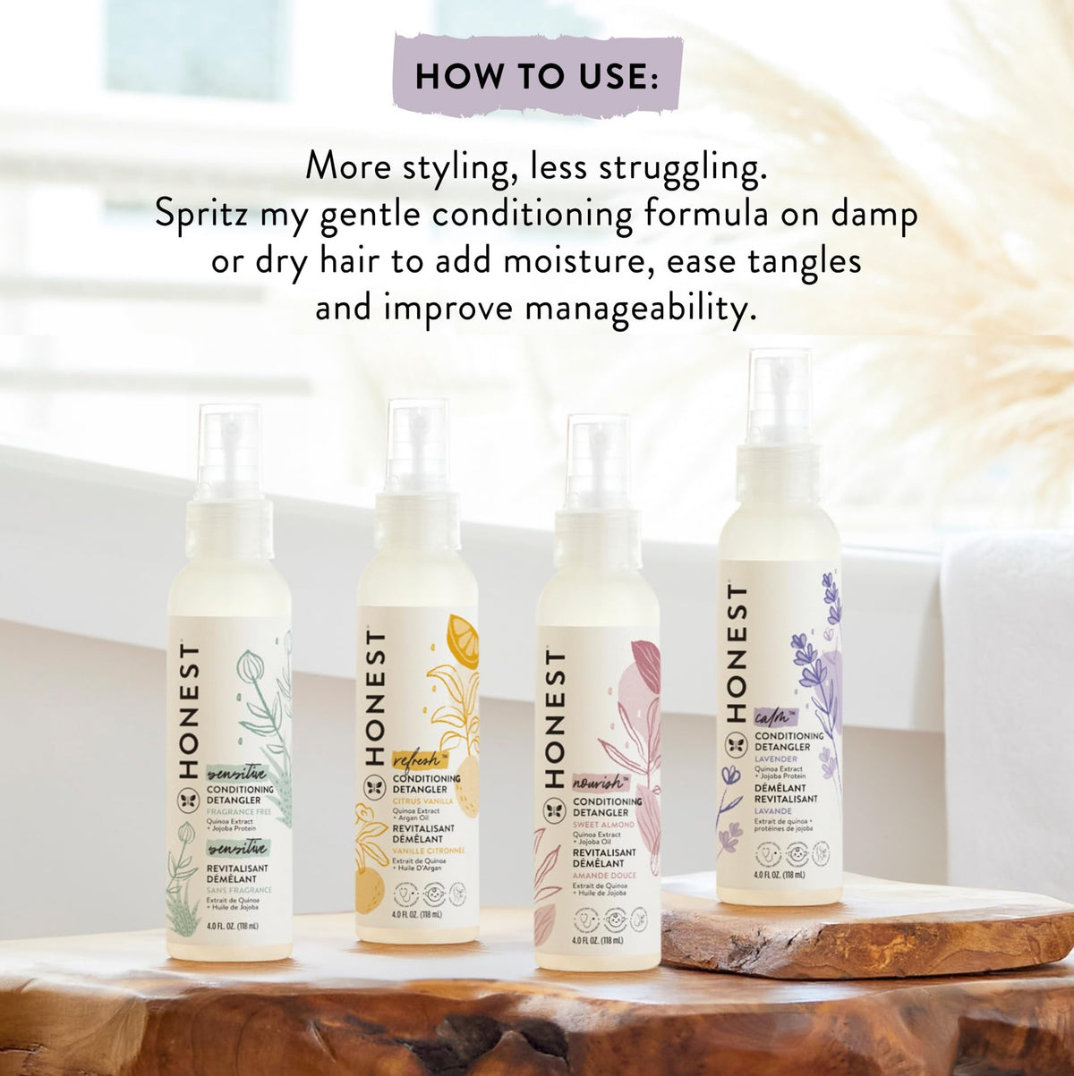 Démêlant Capillaire The Honest Company avec lavande