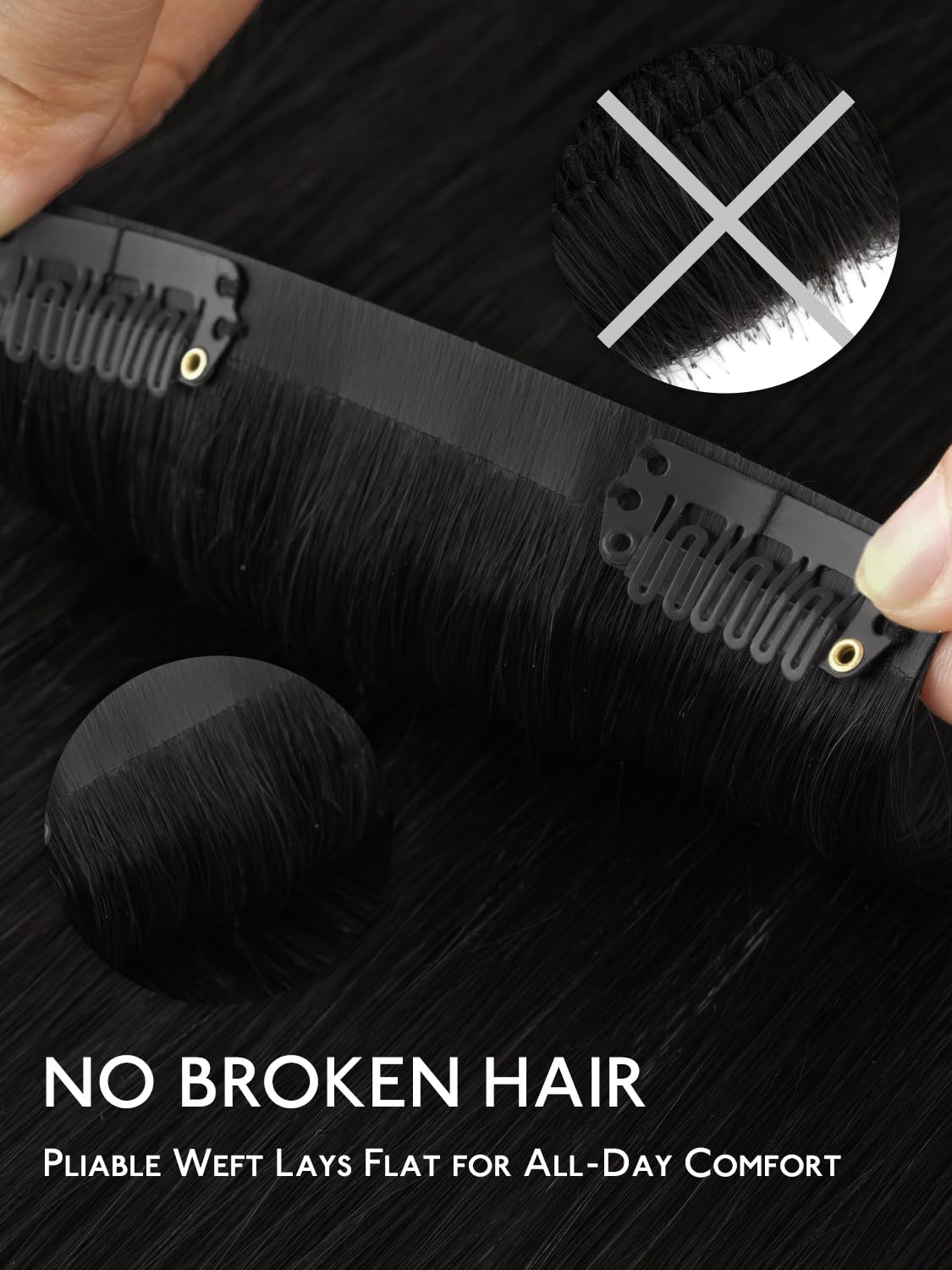 Démonstration d'application des extensions cheveux Wennalife