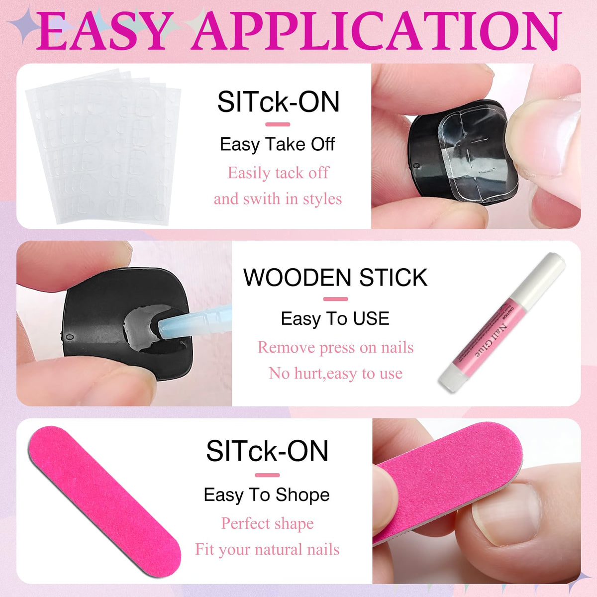Démonstration d'application des faux ongles de pieds LuckForever