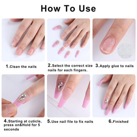 Démonstration d'application des faux ongles gothiques