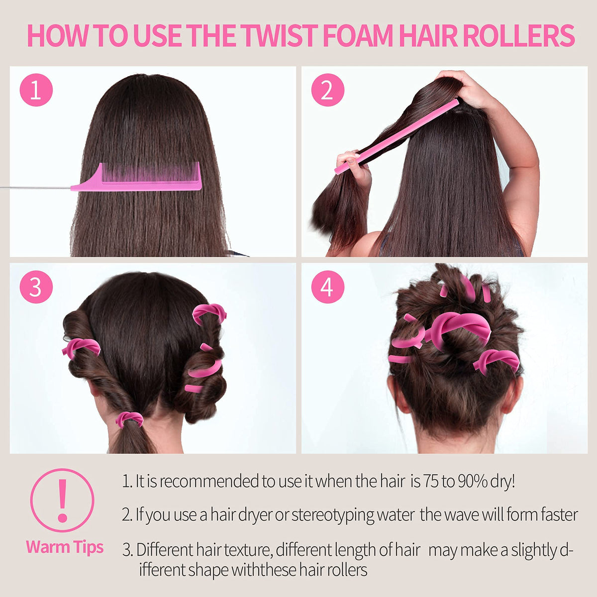Démonstration d'utilisation des rouleaux flexibles Buytta sur cheveux