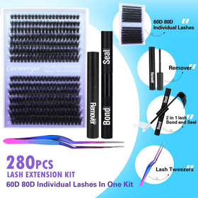 Démonstration de l'application des cils avec le kit Geeneiya