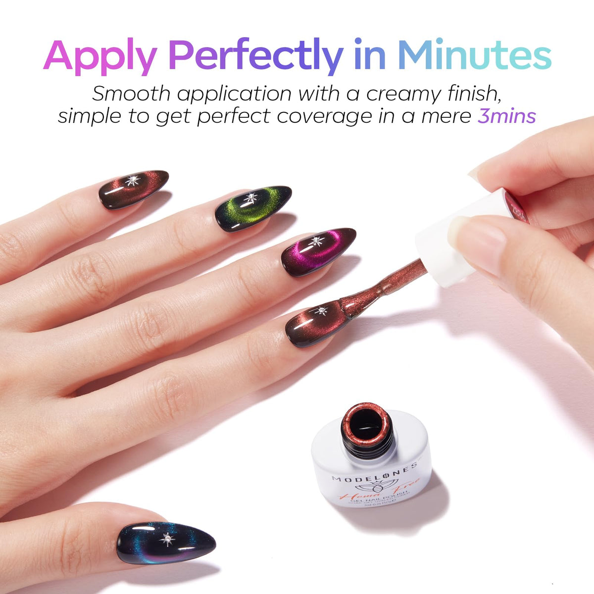 Démonstration de l'effet holographique du vernis Cat Eye