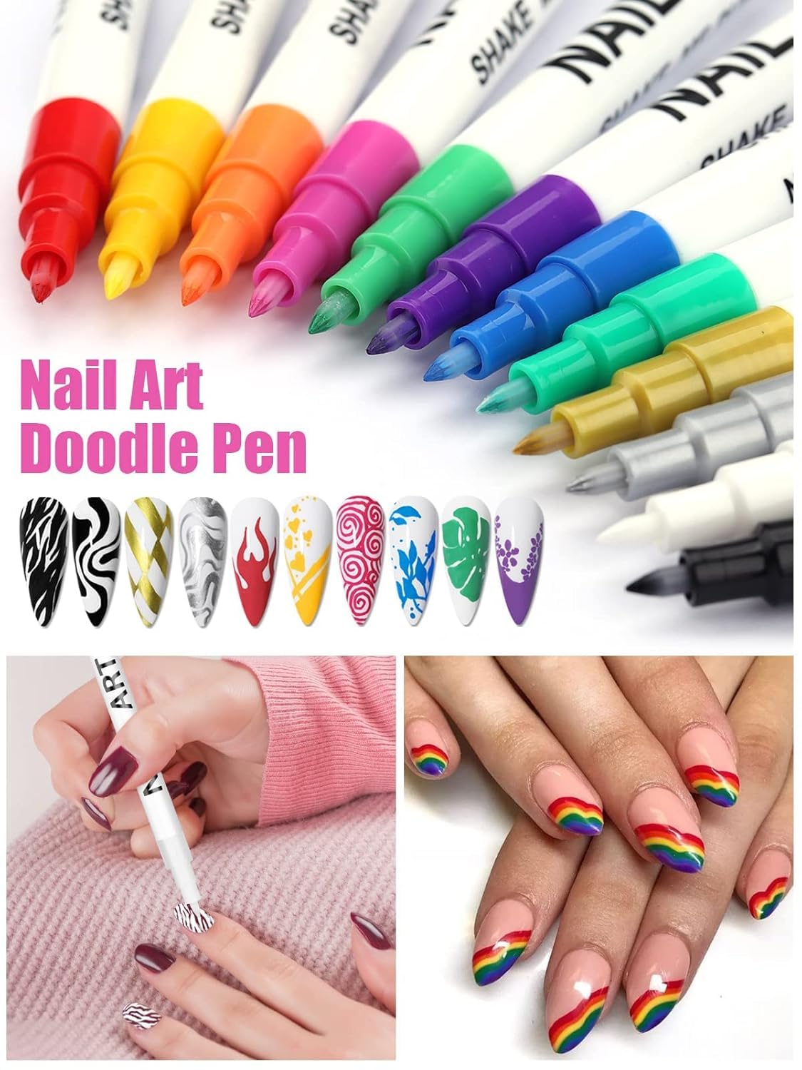 Démonstration de l'utilisation des stylos Nail Art Kalolary