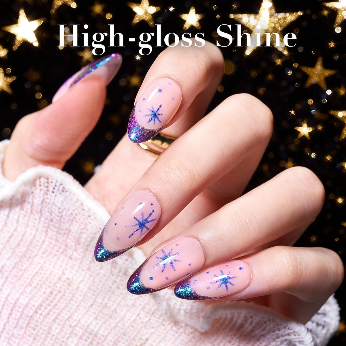 Démonstration de vernis à ongles AZUREBEAUTY sur ongles fraîchement appliqués